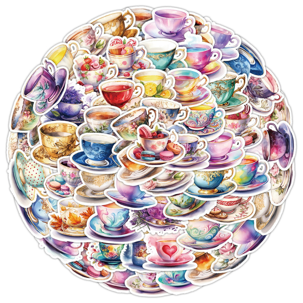 Lunira - Watercolor Teacup Sticker Pack - product view 5
