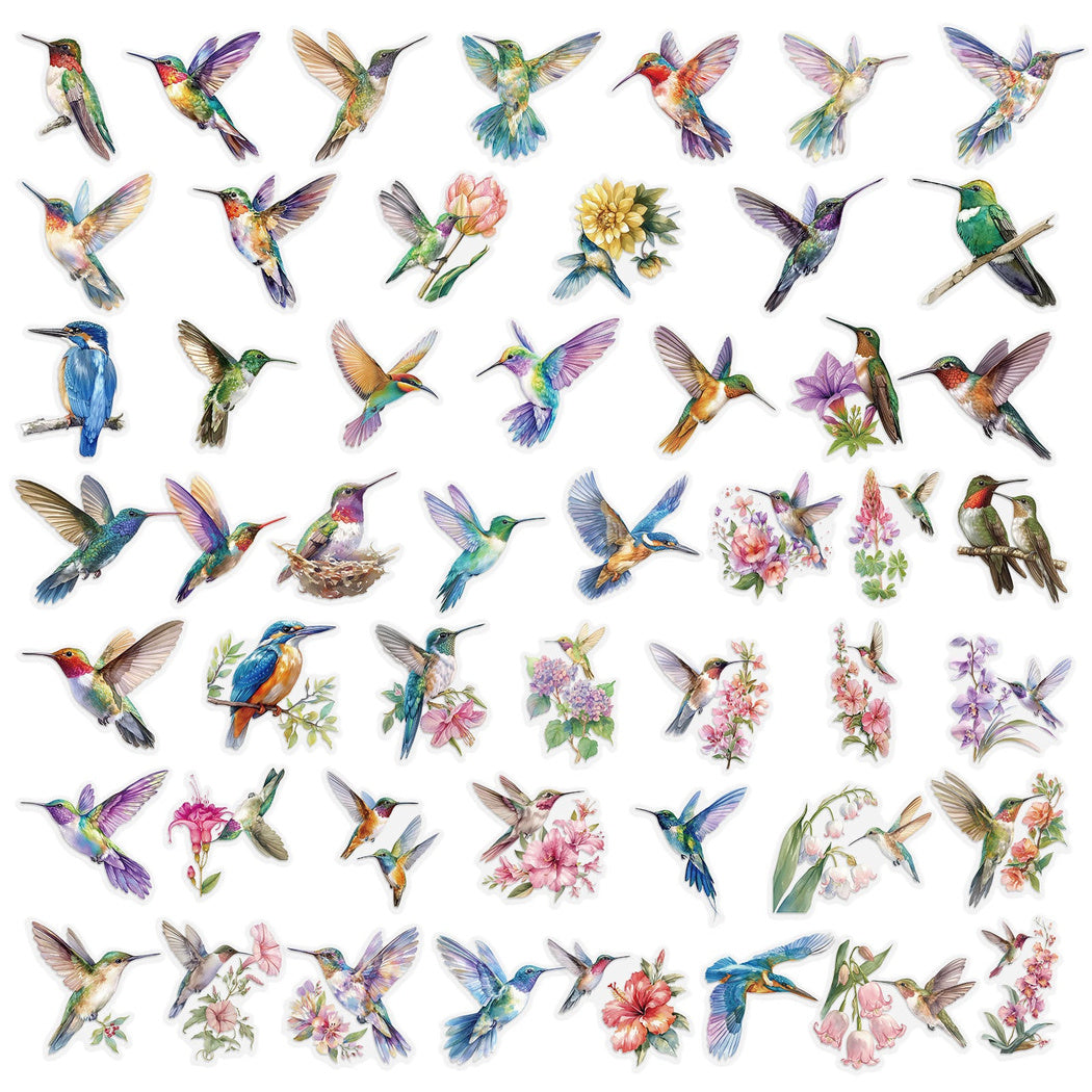Lunira - Watercolor Hummingbird Floral Sticker Pack