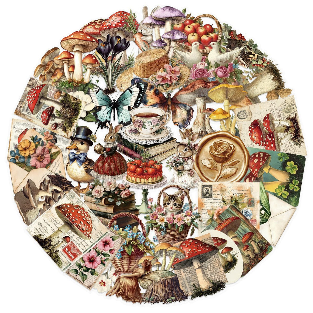 Lunira - Mushroom Cat Vintage Sticker Pack