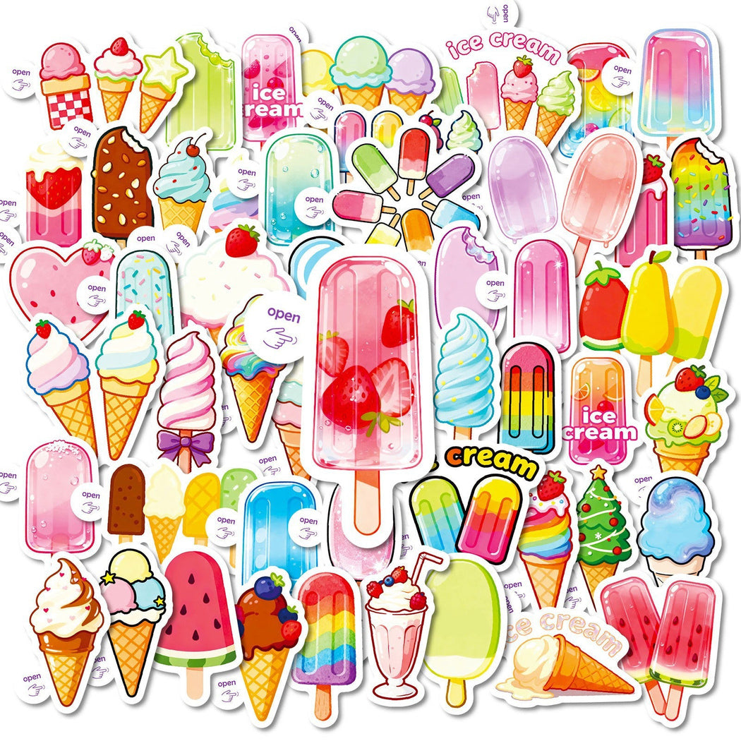 Lunira - Colorful Cartoon Dessert Sticker Pack - IcePops variant