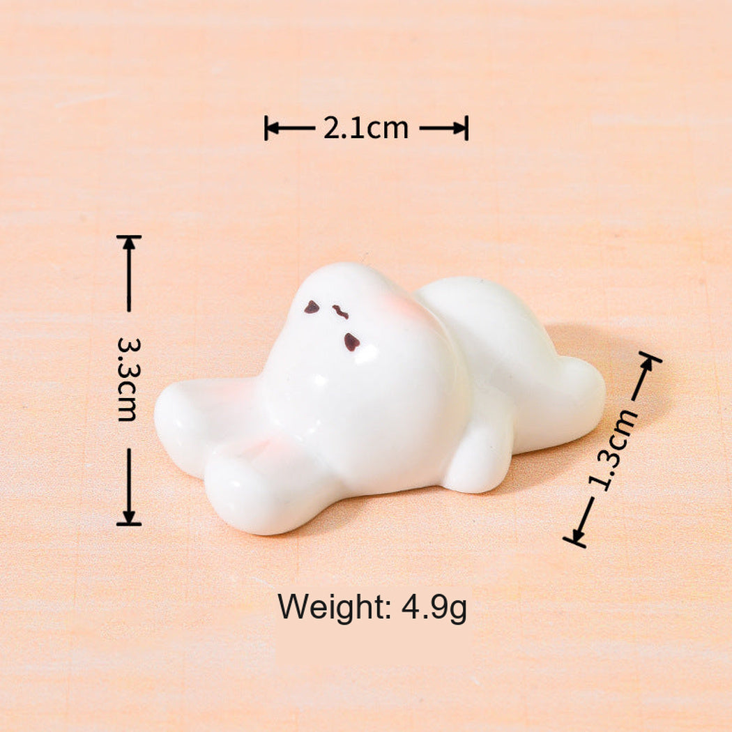Sleep Lop-Eared Rabbit Pose Miniature Figurine, single variant view