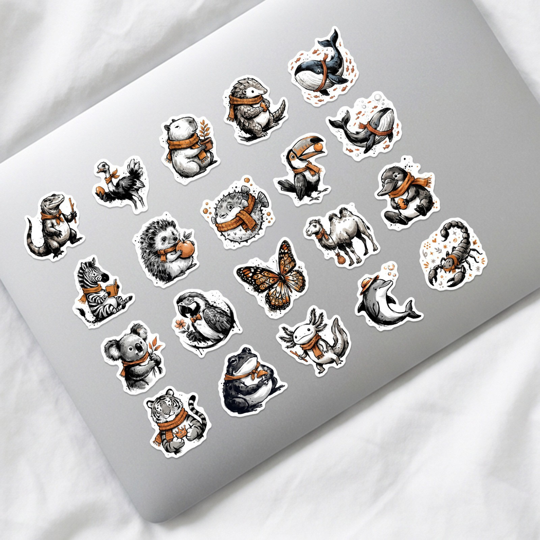 Lunira - Monochrome Woodland Animal Sticker Pack - product view 11