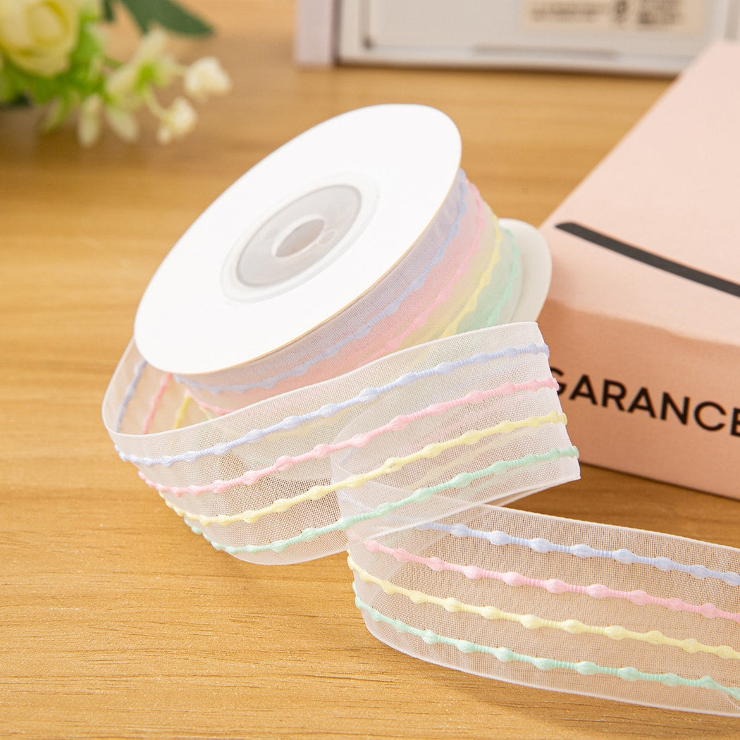 Rivora - DIY Bubble Stripe Sheer Decorative Ribbon