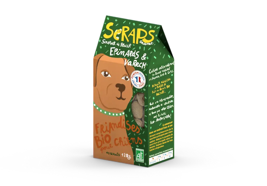 Friandises BIO pour chien - Epinards & Varech 120g SCRAPS Gourmet