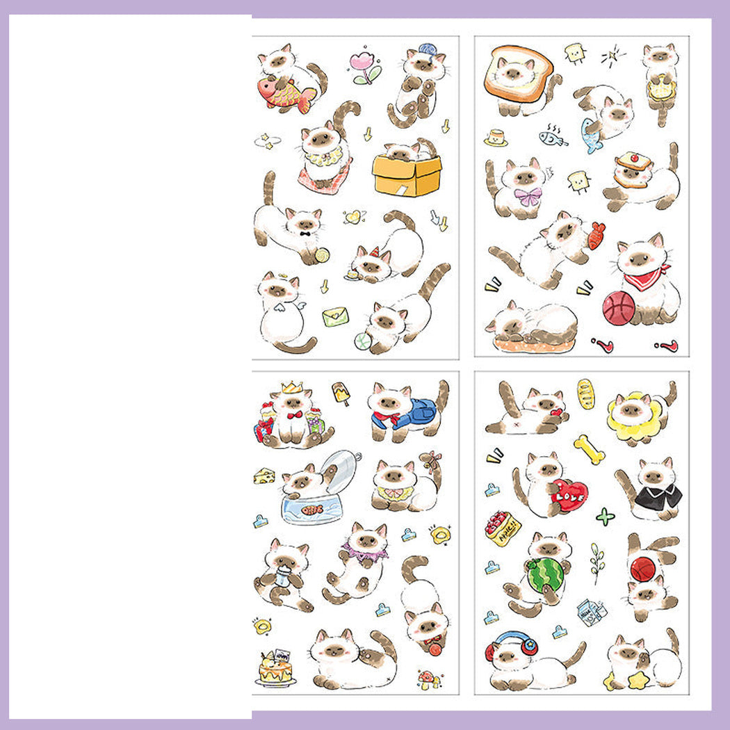 SoftFunCat Cat Cartoon Die-Cut Sticker Pack, single variant view