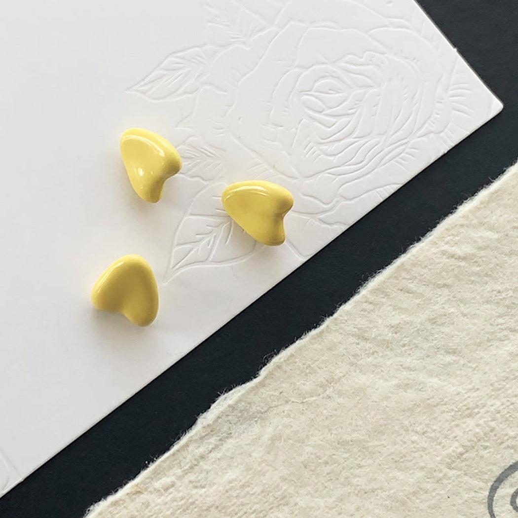 Yellow DIY 10 Pack 11mm Heart Shank Buttons, variant view