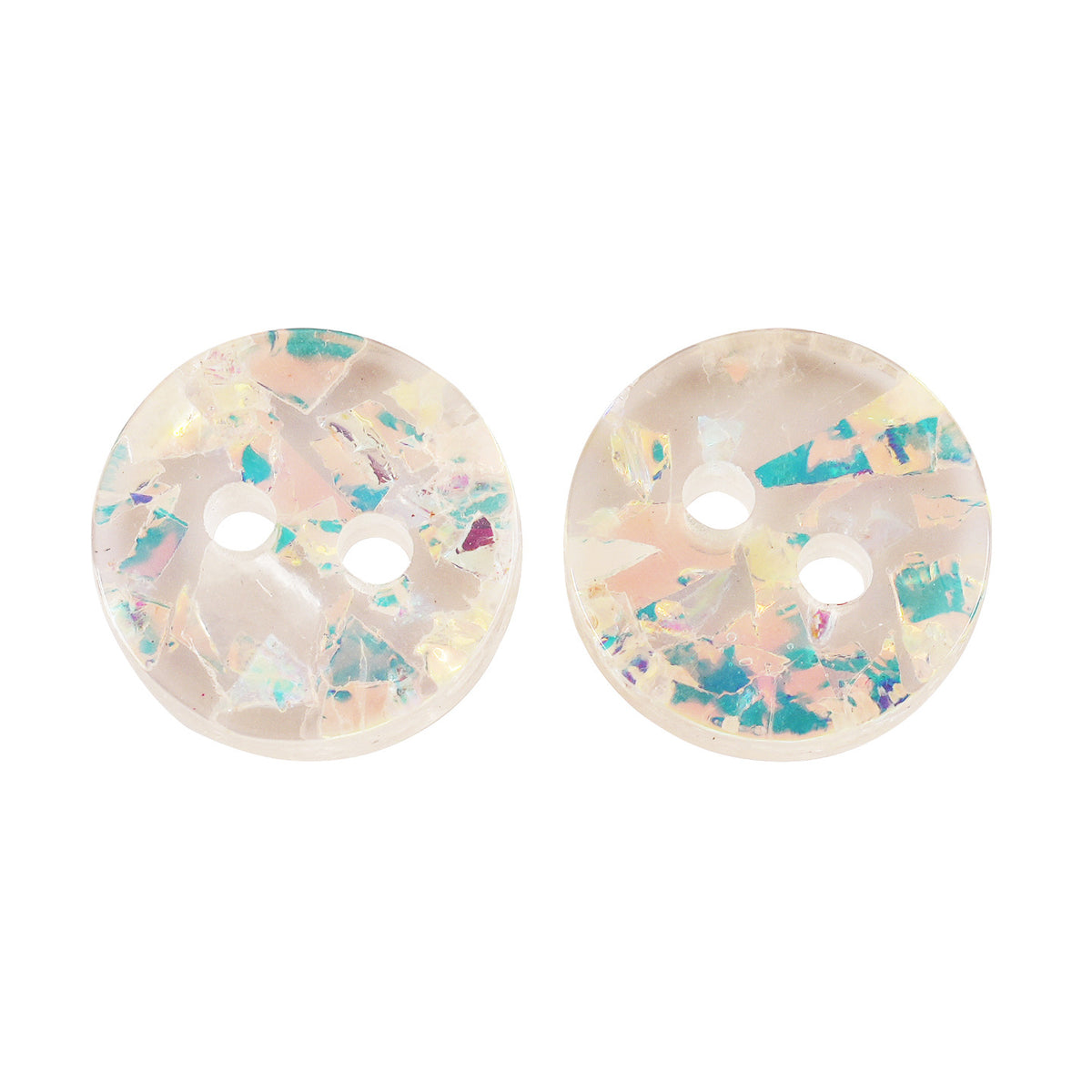 Bunli - DIY 10 Pack Transparent Iridescent Button