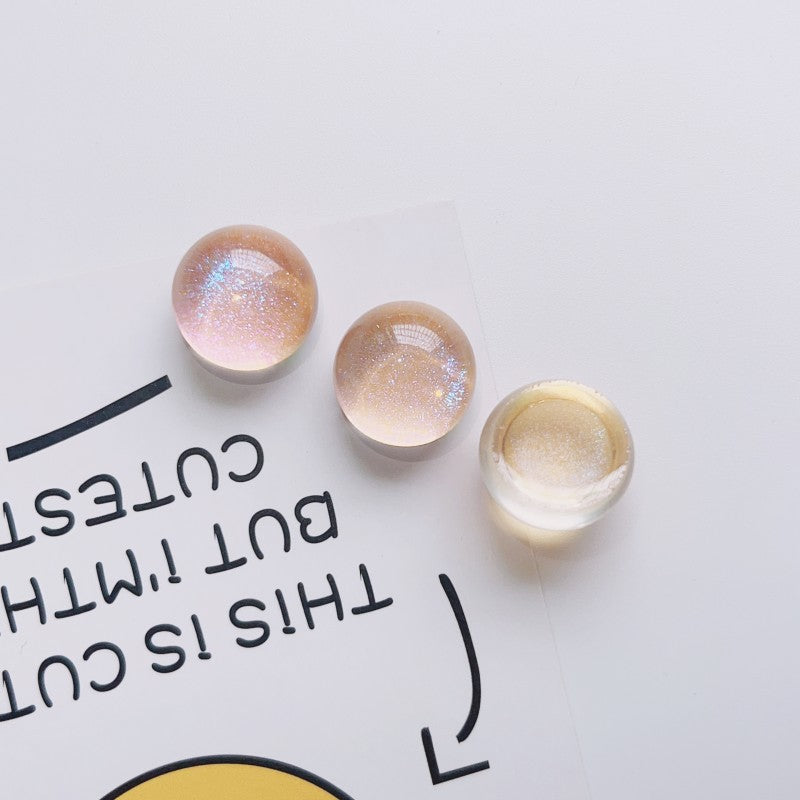 Korean Color Transparent Star Sense Glitter Pink Half Pill Diy Resin Accessories Earrings Hair Clip Cell Phone Case Shoe Material