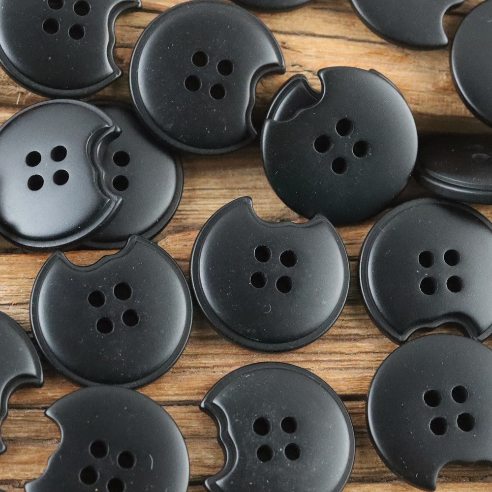 Bunli - DIY 10 Pack Notched Plain-Back Round Button