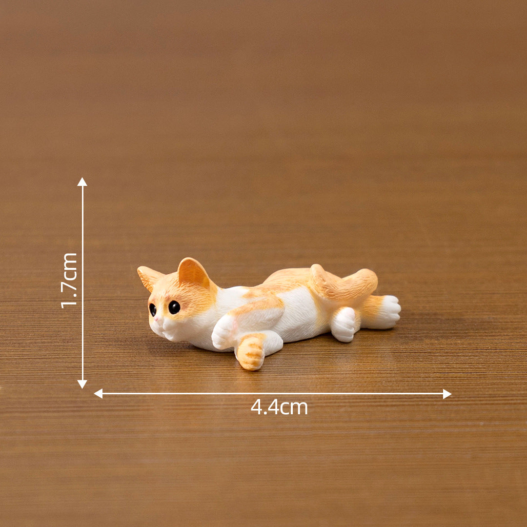 创意微景观卡通可爱仿真小猫咪动物公仔手办装饰品配件桌面小摆件