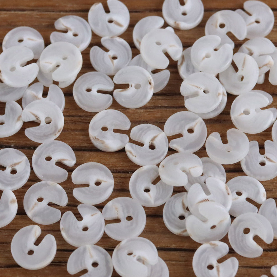 Bunli - DIY 10 Pack Open-Slot Round Sew-Through Button
