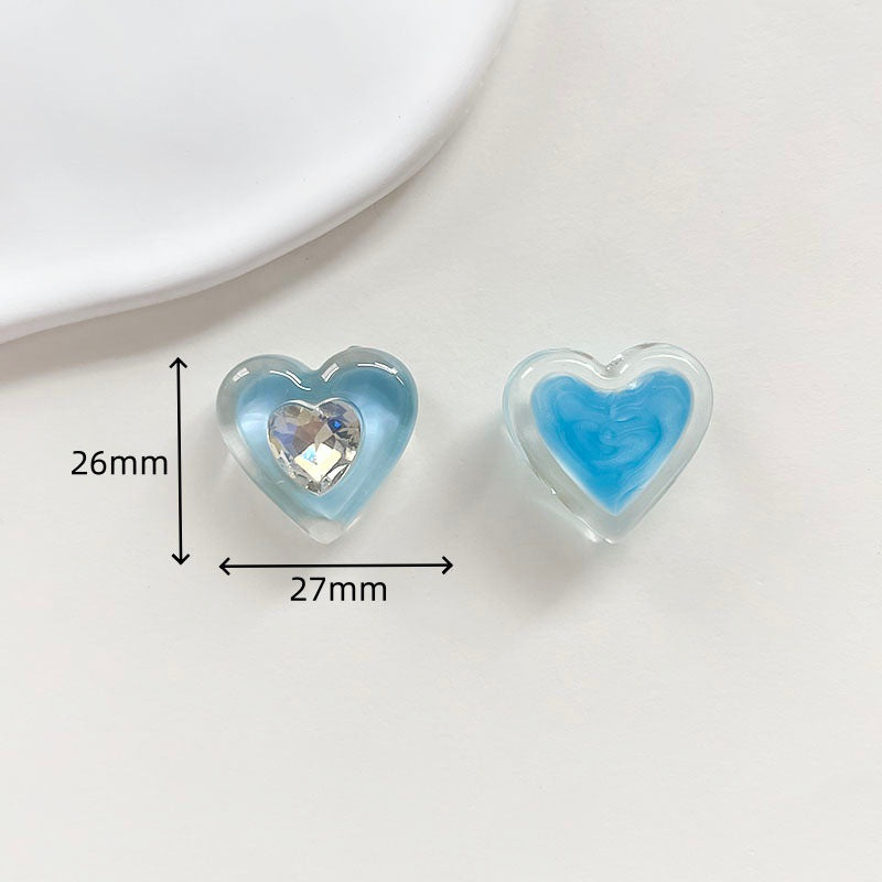 Chivy - Translucent Faceted Heart Cabochon Accessory