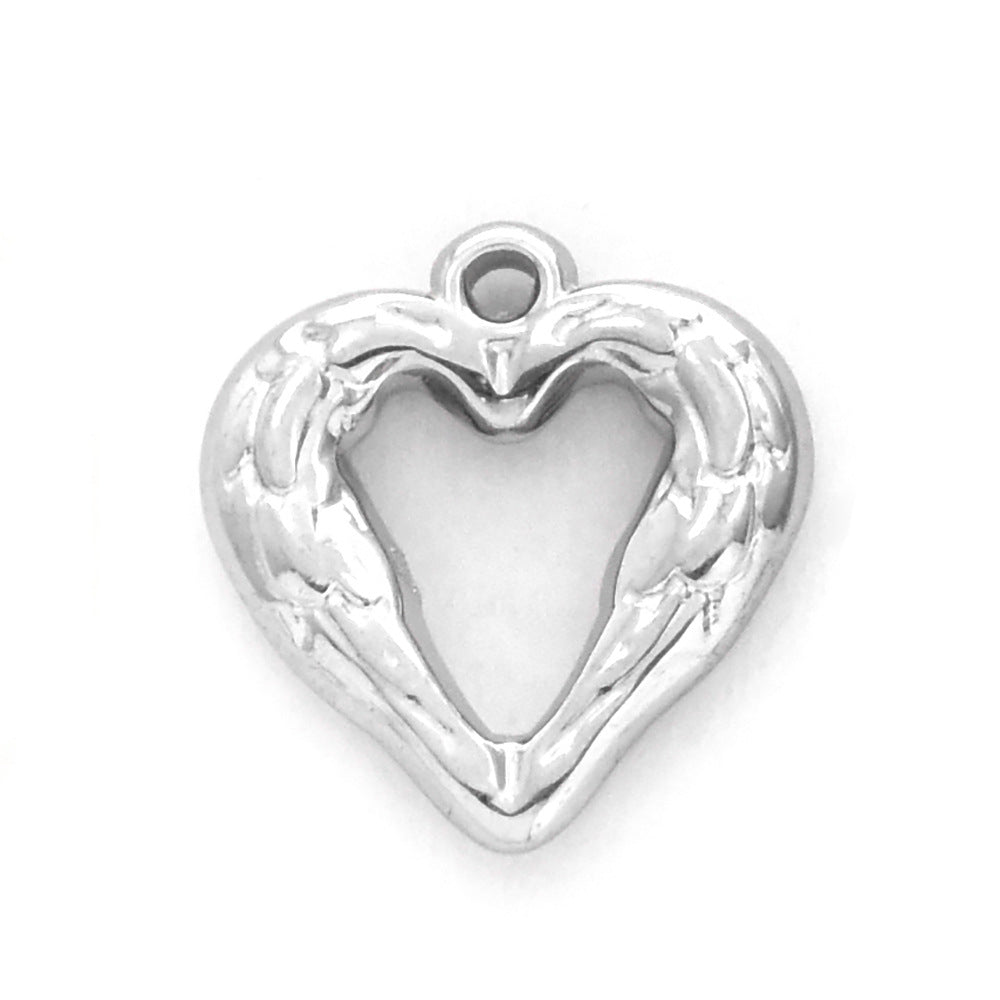 Elvane - Gold-Tone or Silver-Tone Open-Heart Pendant Only