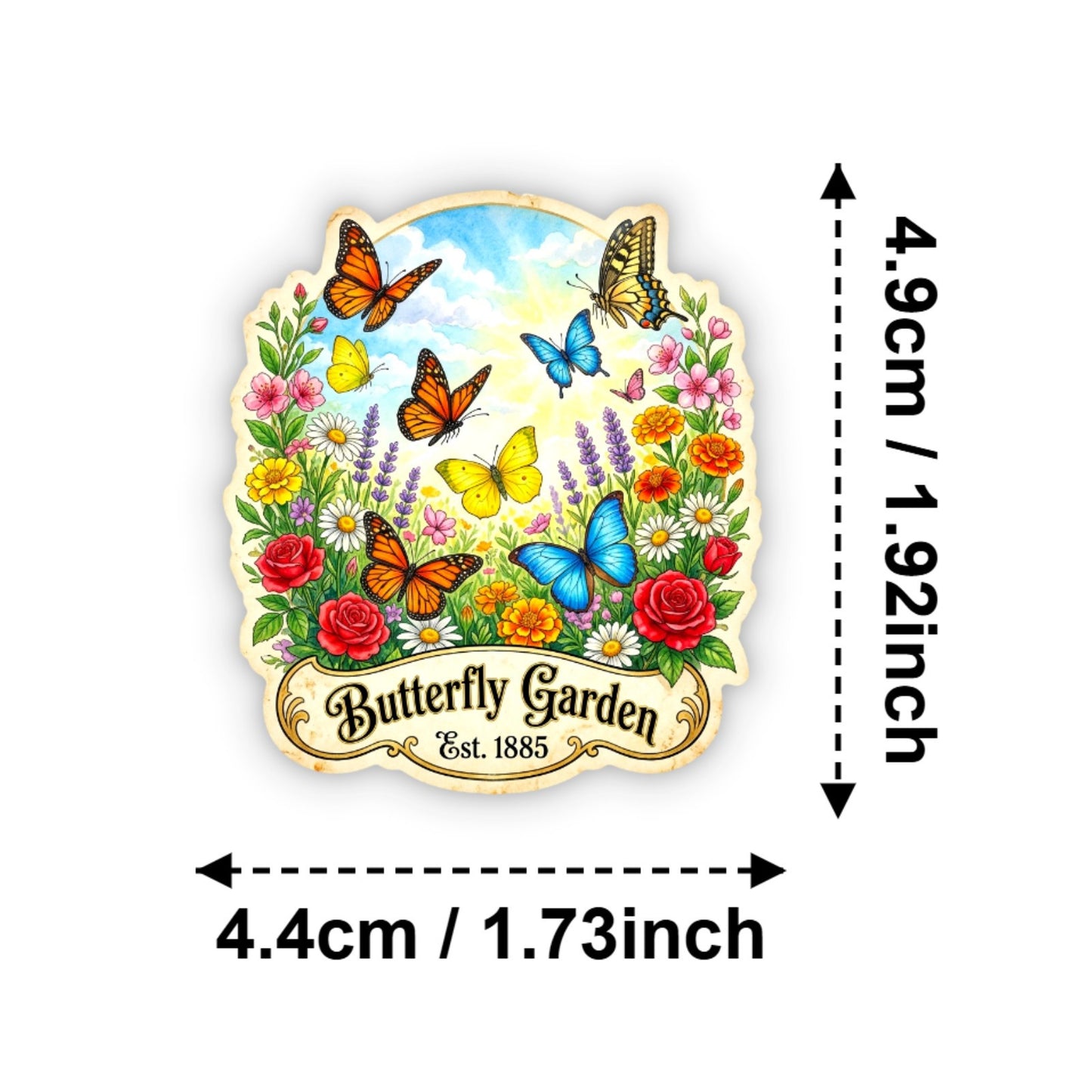 50张复古欧式花园风景贴纸 ins风田园庭院花卉绿植PET透明装饰贴