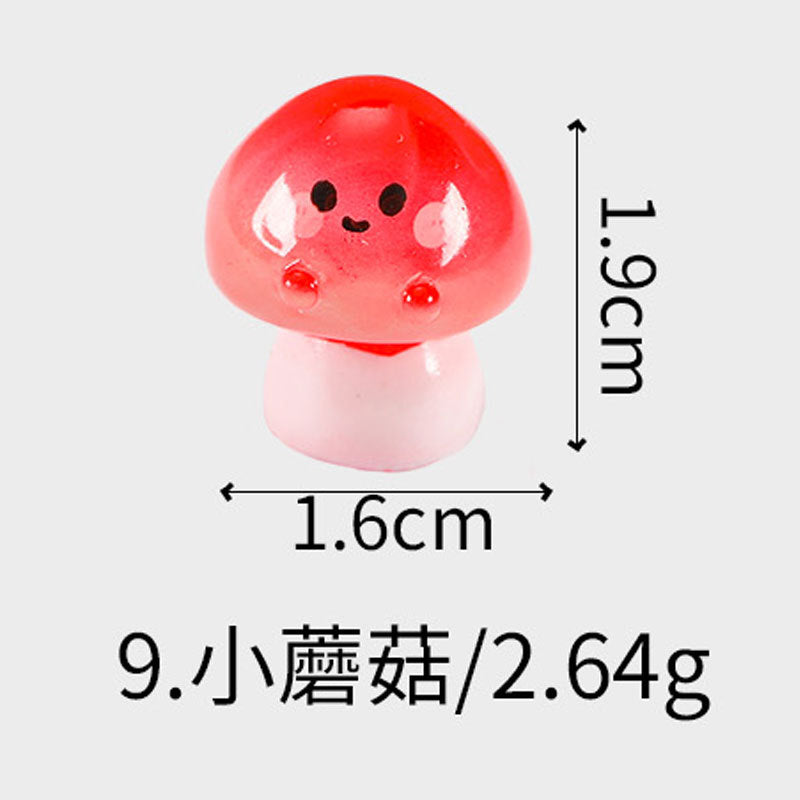 微景观树脂仿真夜光水果荔枝草莓可爱创意工艺品食玩小摆件批发