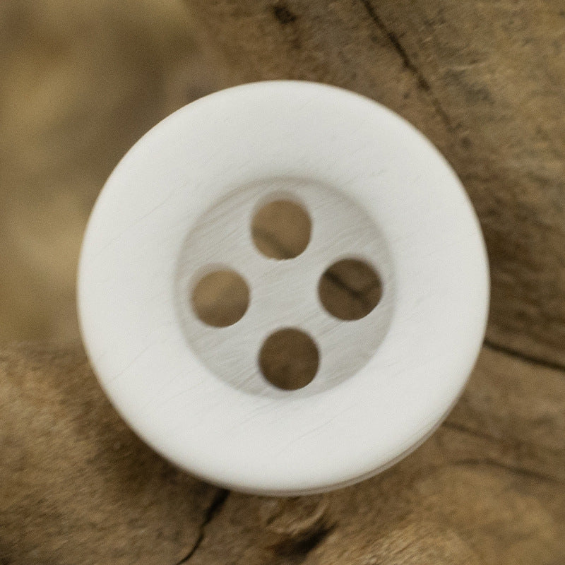 漂白色米色复古衬衫树脂纽扣哑光木纹咖啡色黑色文艺衬衣polo扣子