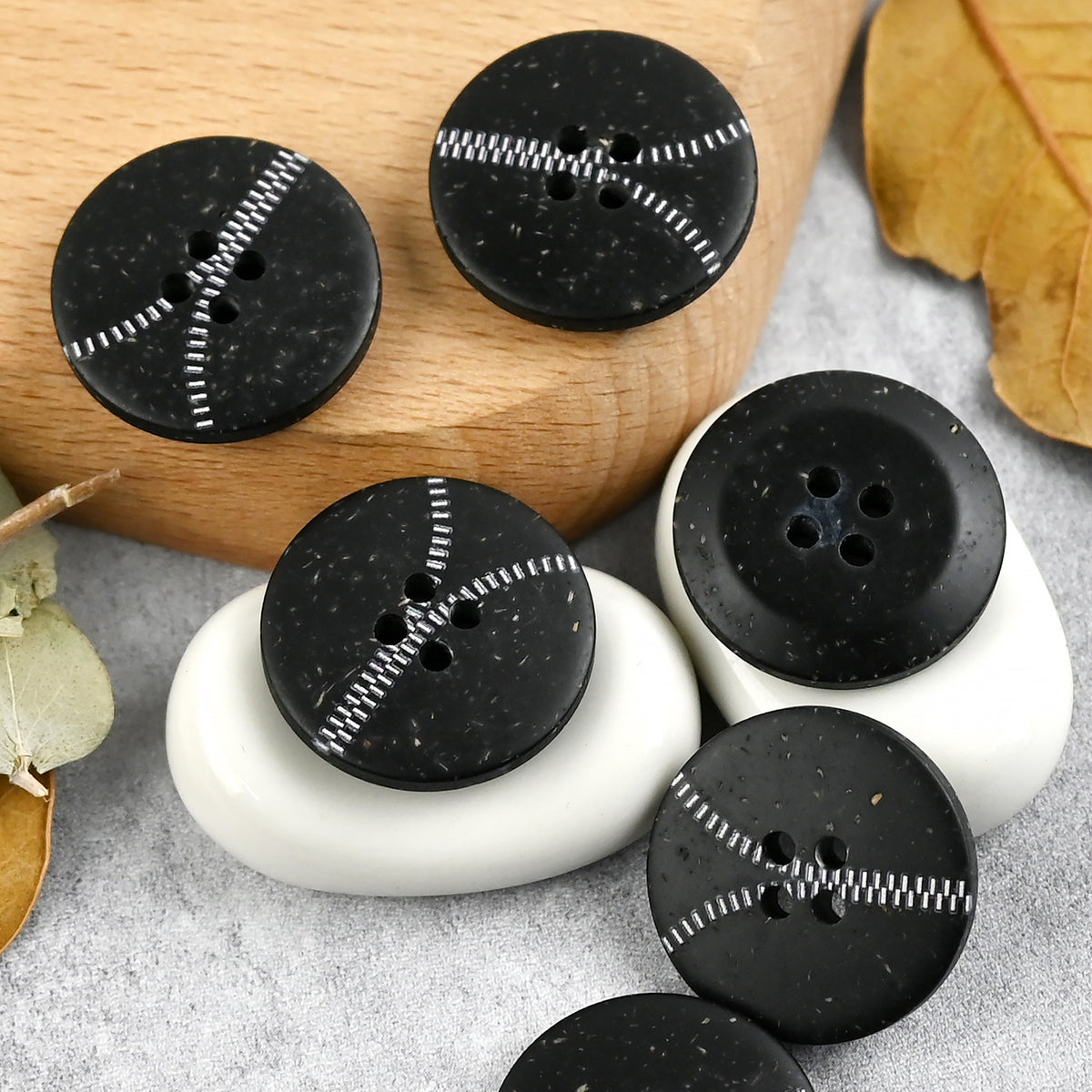 Bunli - DIY 10 Pack Zipper Line Four-Hole Button