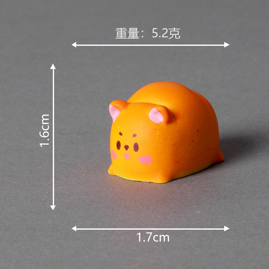 微景观创意摆件 可爱卡通面包小狗装饰品配件 车载桌面树脂小摆件