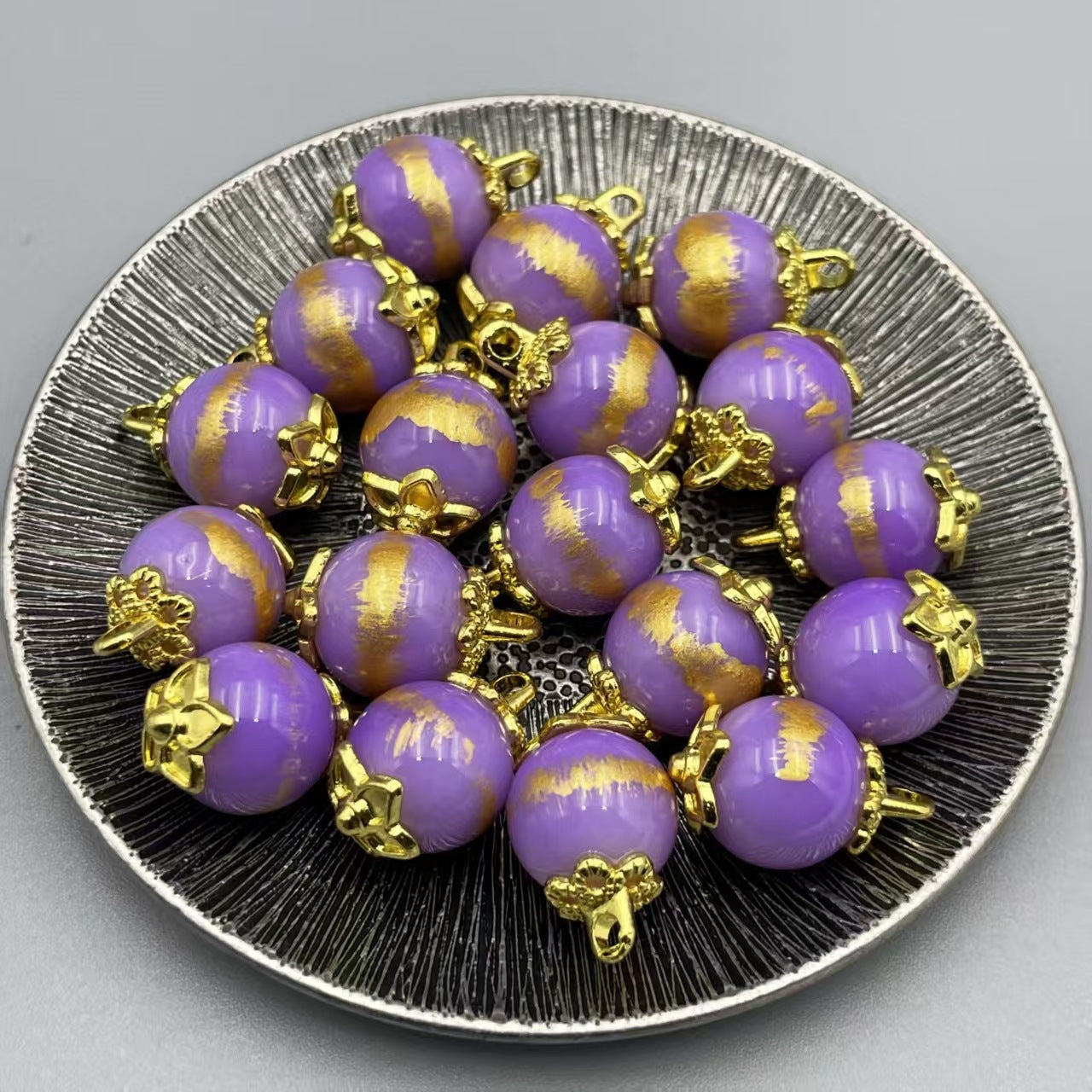 鼎丰新中式旗袍扣琉璃金漆金属脚衬衫开衫饰品 圆珠10mm