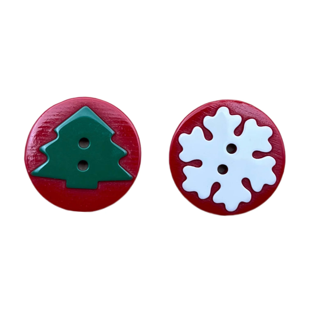 Bunli - DIY 10 Pack Festive Tree Snowflake Two-Hole Button