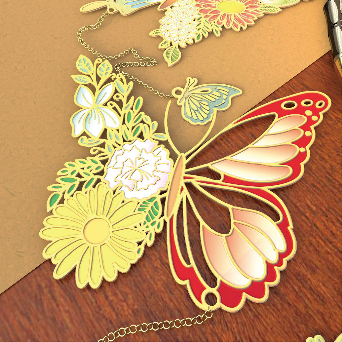 Novellea - Butterfly-Floral Mini-Butterfly-Charm Bookmark