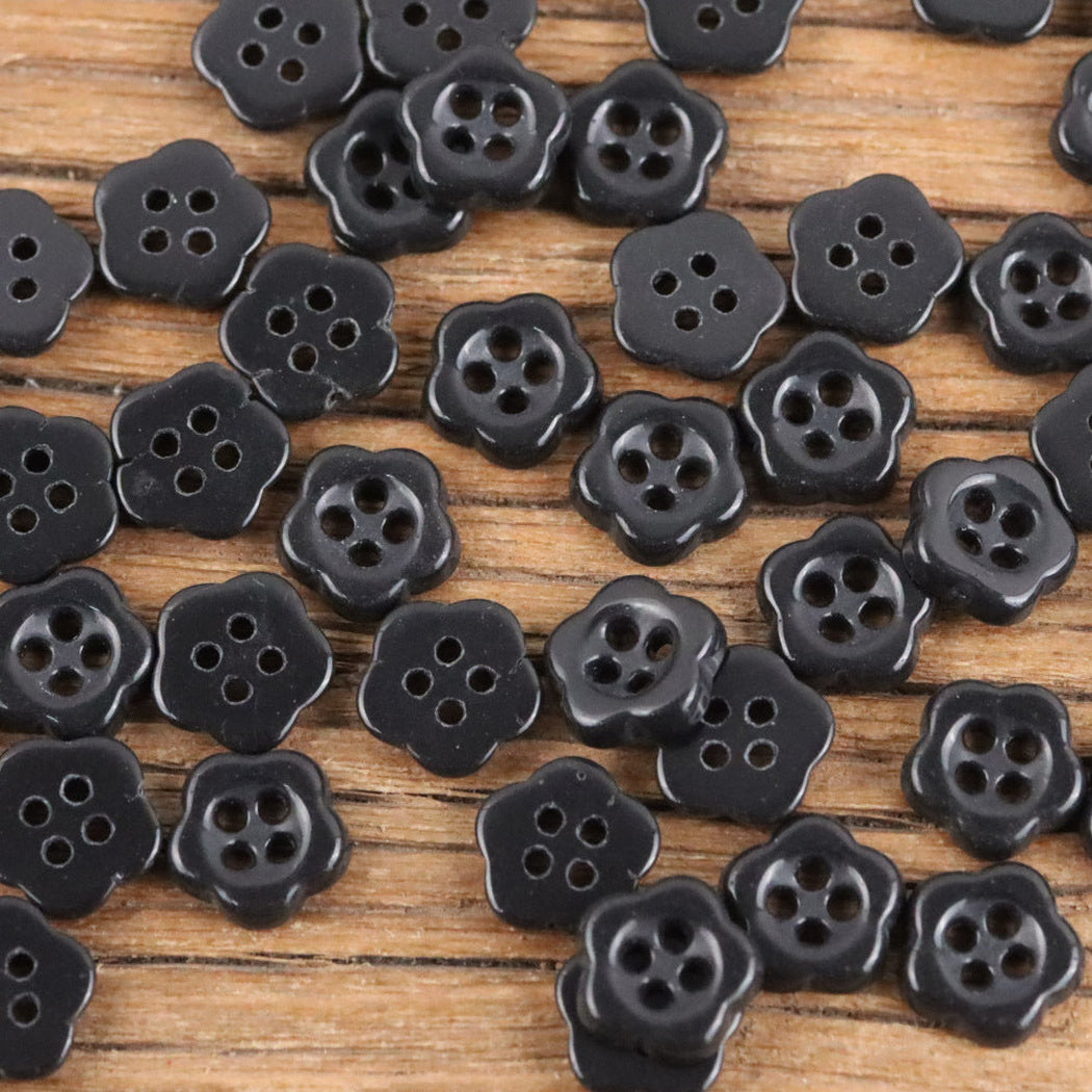 Bunli - DIY 10 Pack Matte Flower-Shaped Four-Hole Button