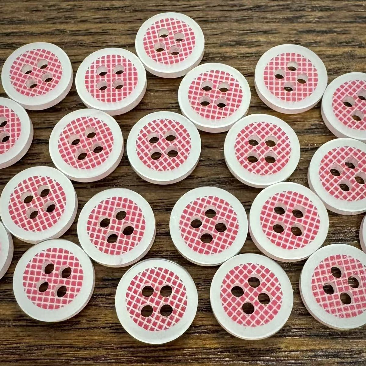 Bunli - DIY 10 Pack Plaid Four Hole Button