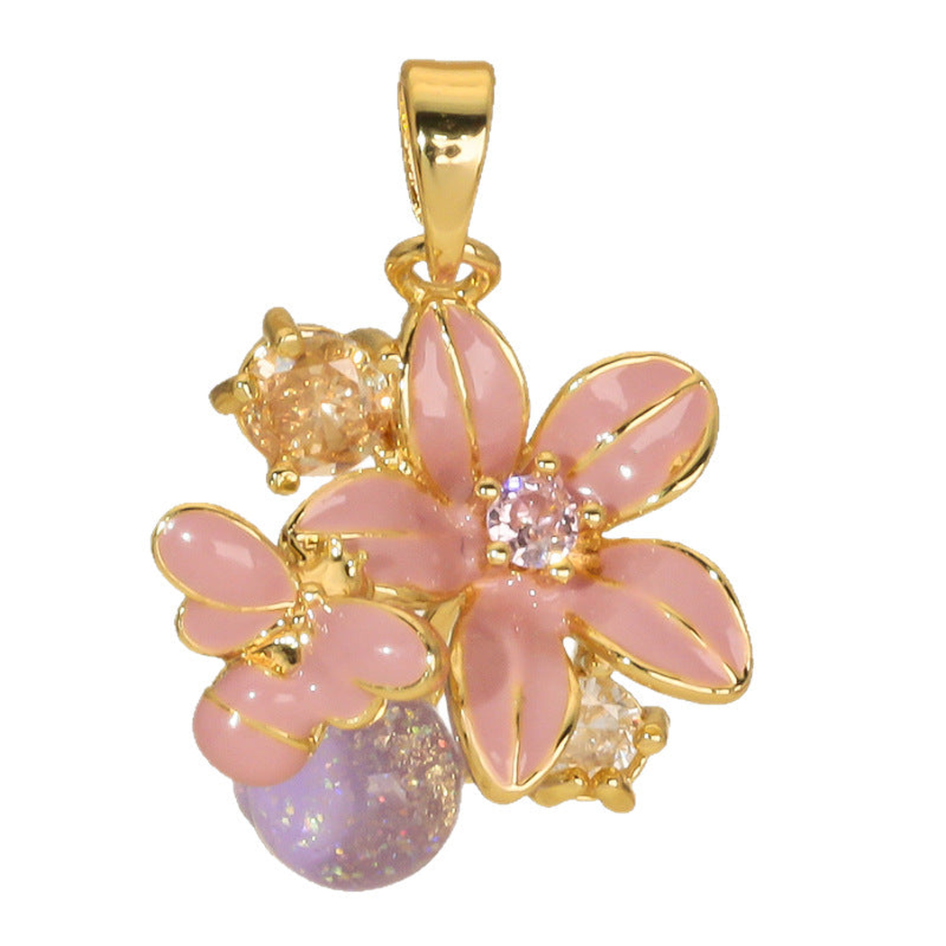 Elvane - Layered Petal Flower Pendant Only