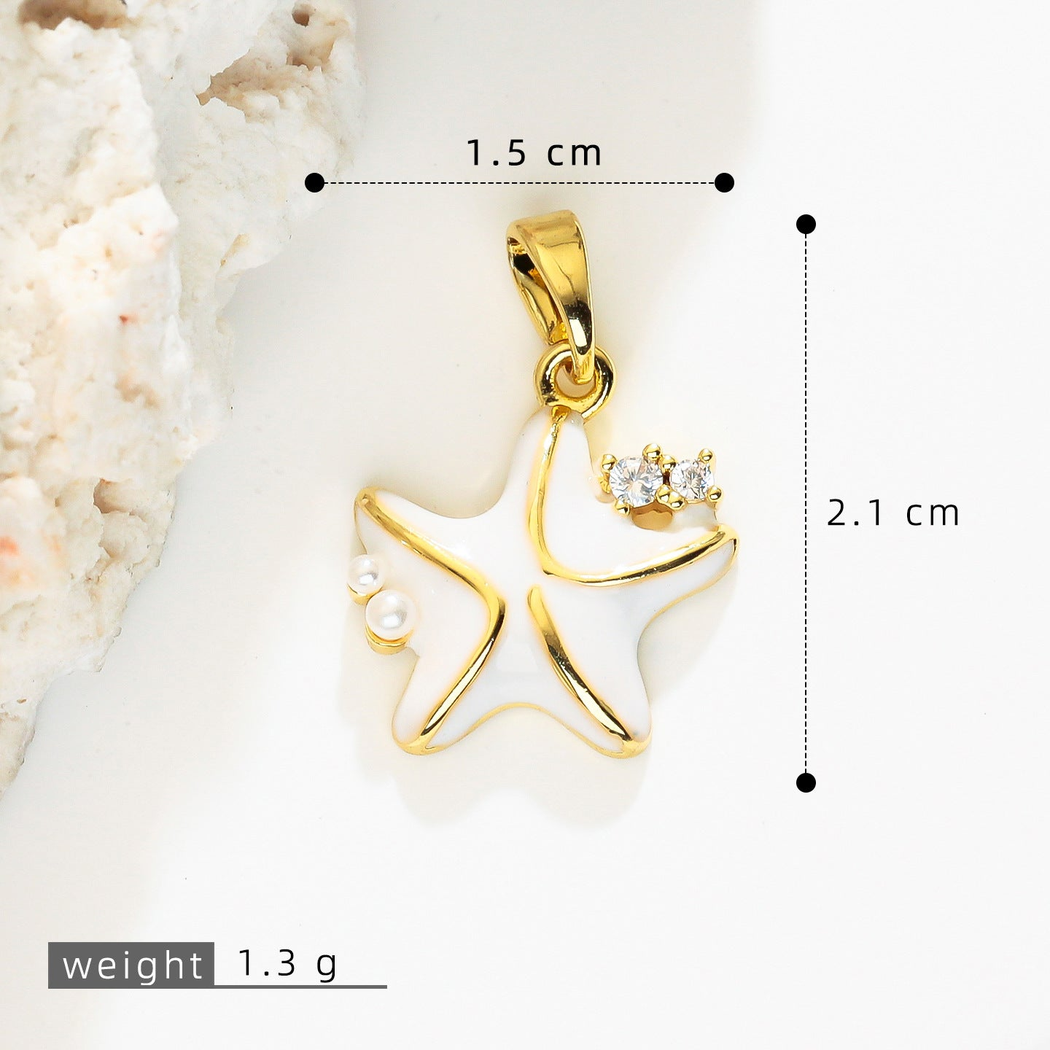 Elvane - Beaded-Accent Starfish Pendant Only
