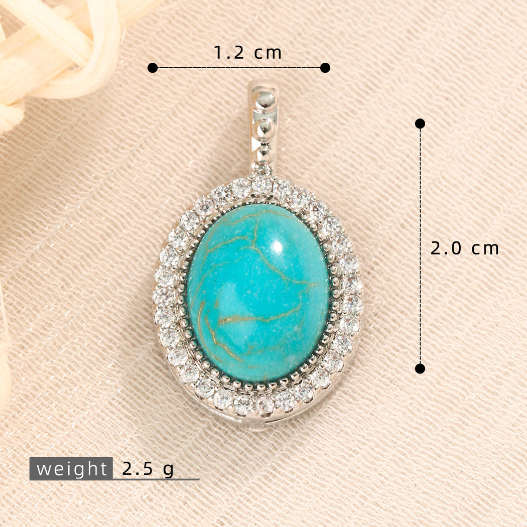 Elvane - Blue Oval Pendant Only