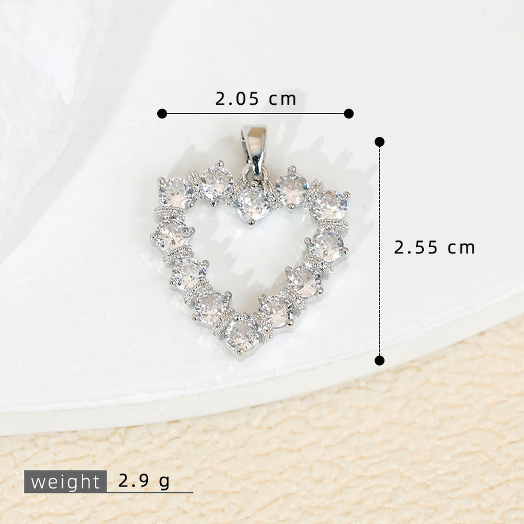 Elvane - Round-Accent Open-Heart Pendant Only