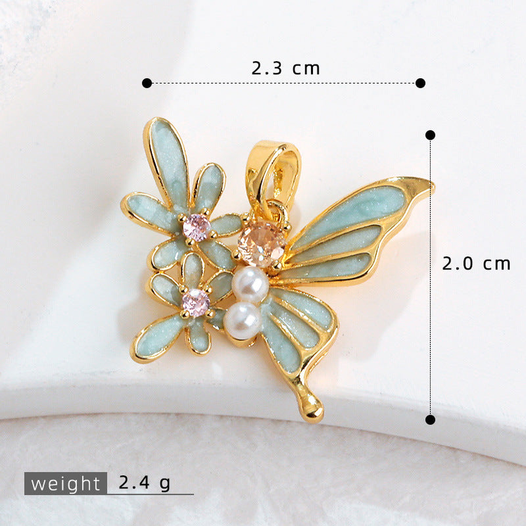 Elvane - Floral Butterfly-Shaped Pendant Only