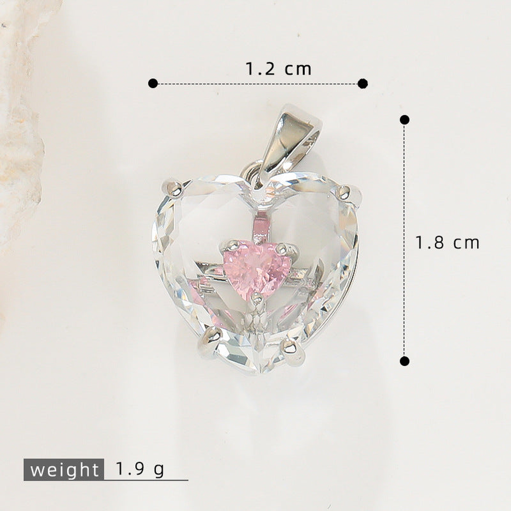 Elvane - Transparent Heart Motif Pendant Only