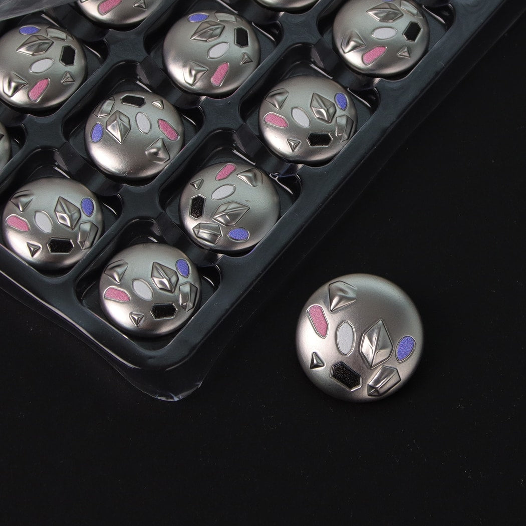 Bunli - 10 Pack DIY Round Embossed Alloy Shank Button