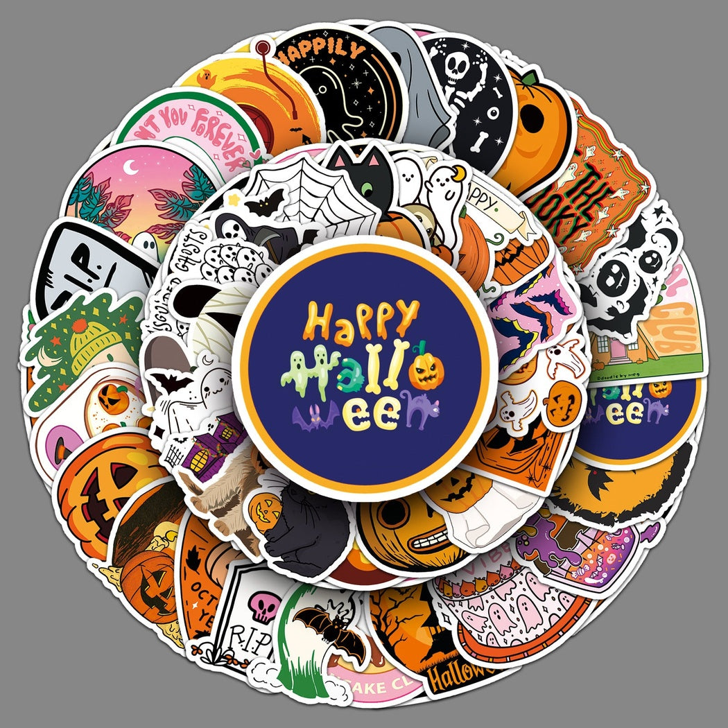 Lunira - Halloween Black-and-Orange 50-Piece Sticker Pack