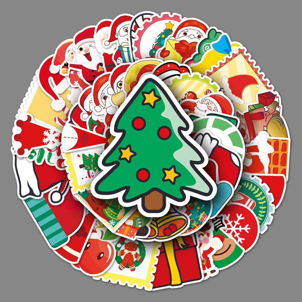Lunira - Christmas Tree Cartoon 50-Piece Sticker Pack