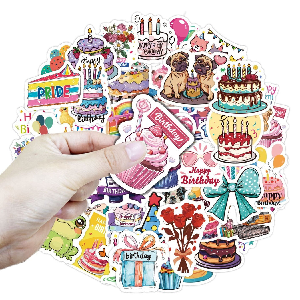 Lunira - Birthday Cartoon 50-Piece Sticker Pack