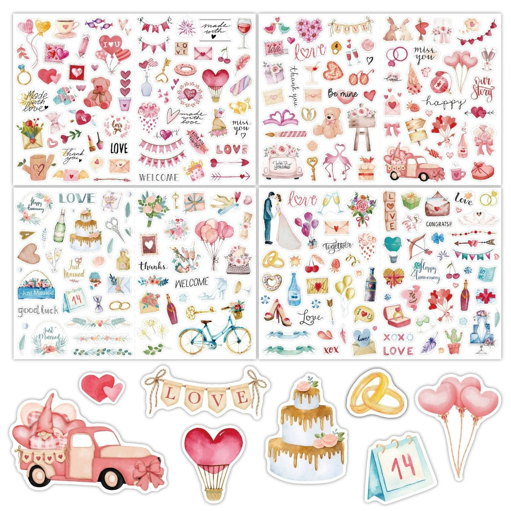 Lunira - Valentine's Day Heart 220-Piece Sticker Pack