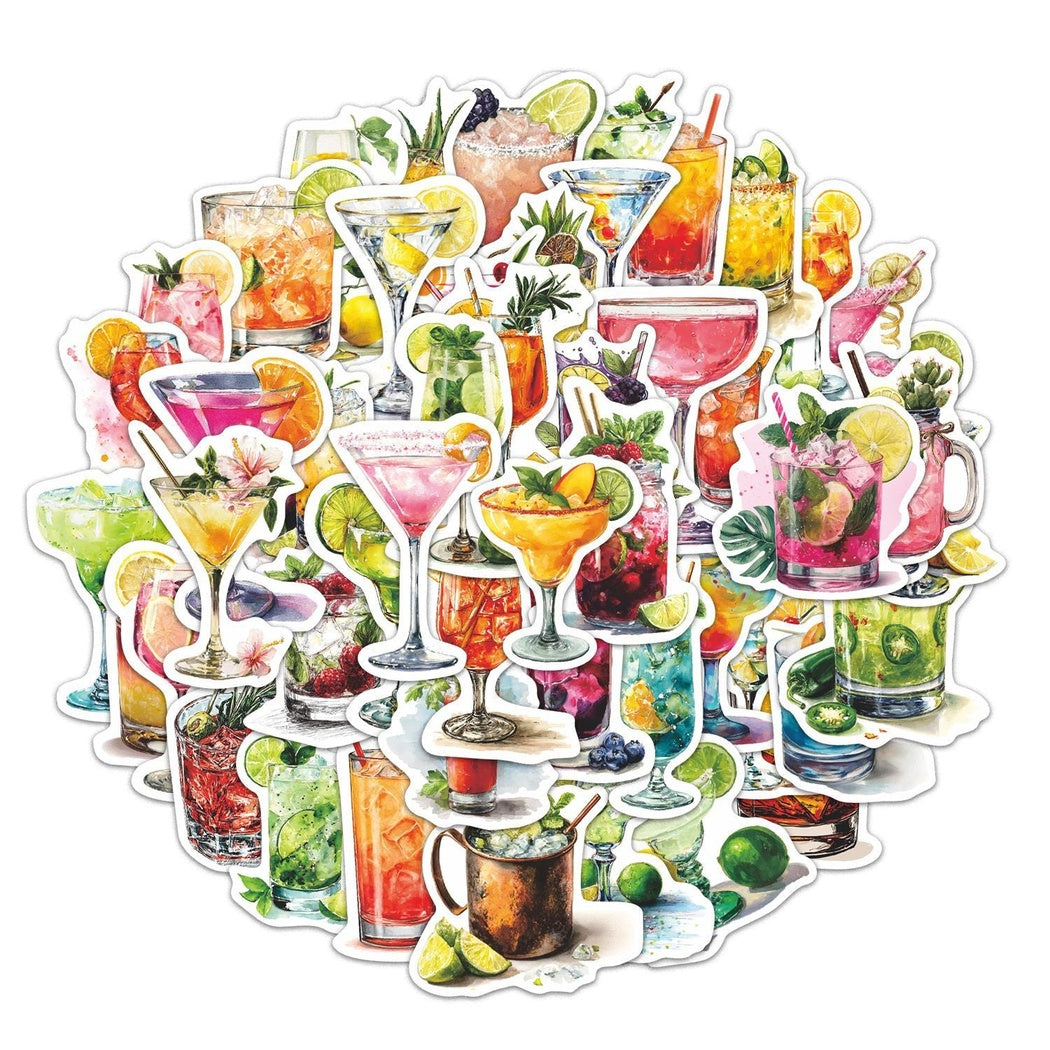 Lunira - Cocktail Watercolor 50-Piece Sticker Pack