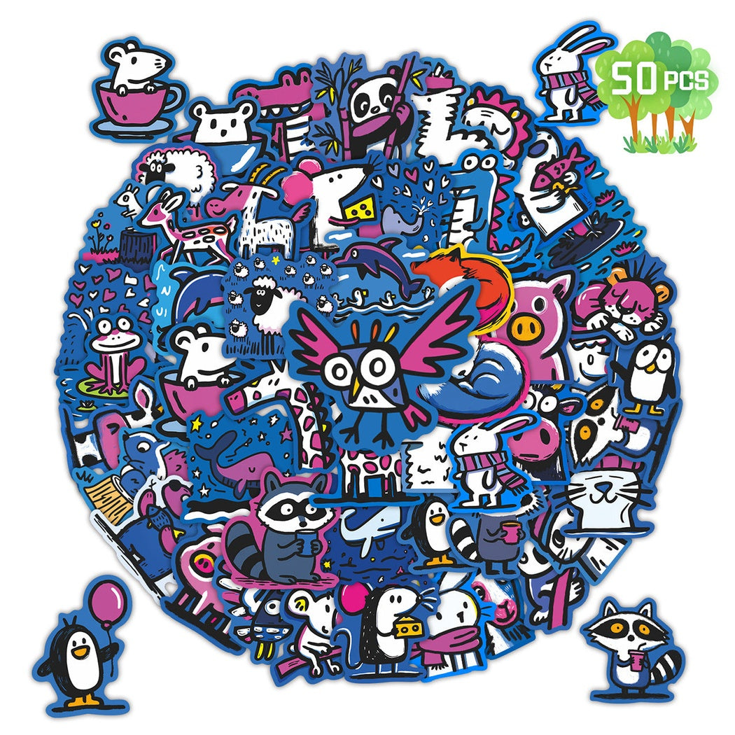 Lunira - Animal Cartoon 50-Piece Sticker Pack