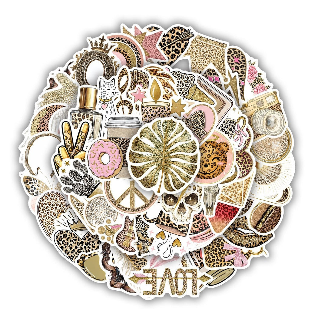 Lunira - Leopard Pattern Y2K 55-Piece Sticker Pack