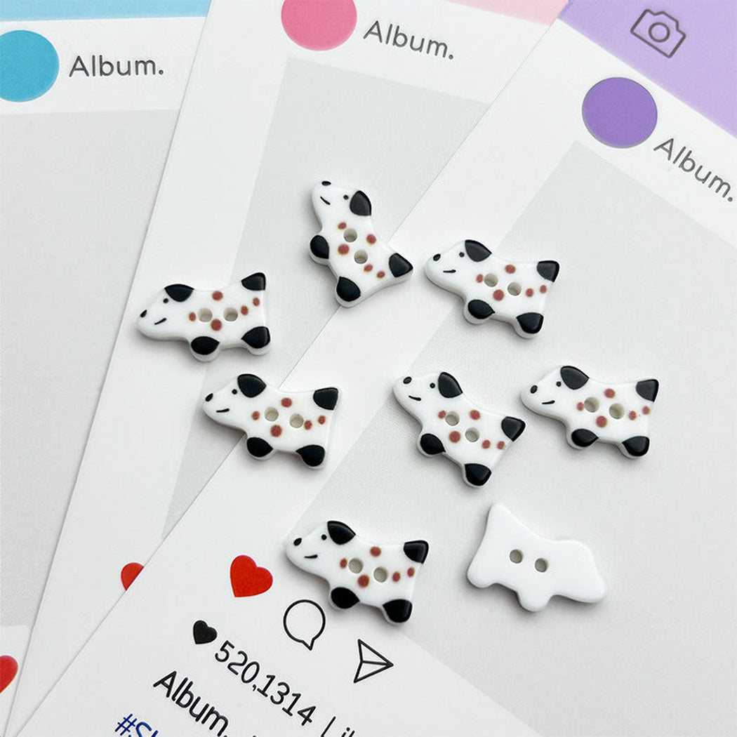 Bunli - DIY 10 Pack Dog-Shaped Two-Hole Button