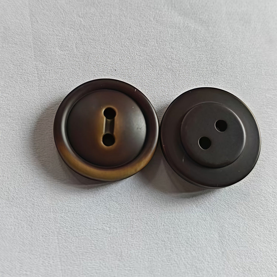 Bunli - DIY 10 Pack Brown Round Two-Hole Button