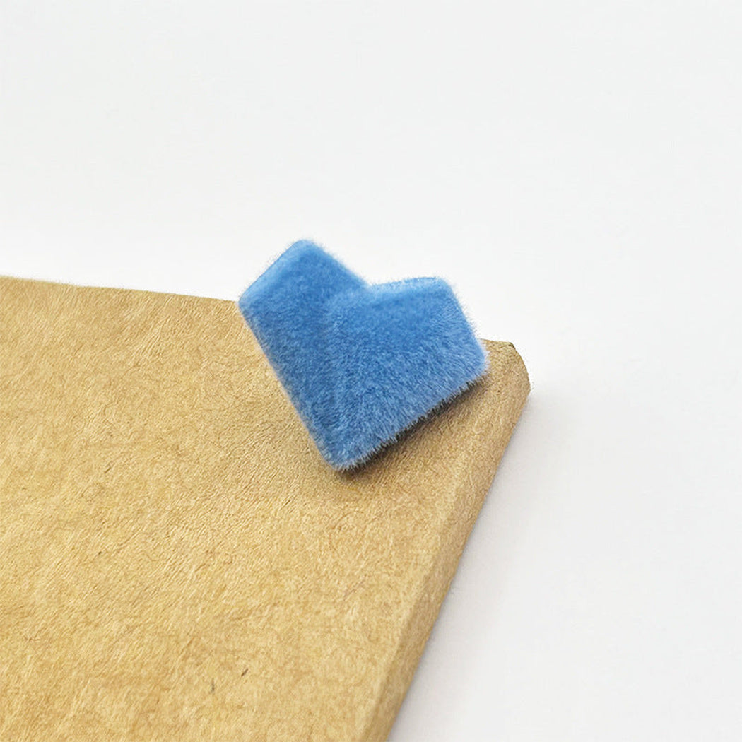 Bunli - DIY 10 Pack Flocked Heart-Shaped Shank Button