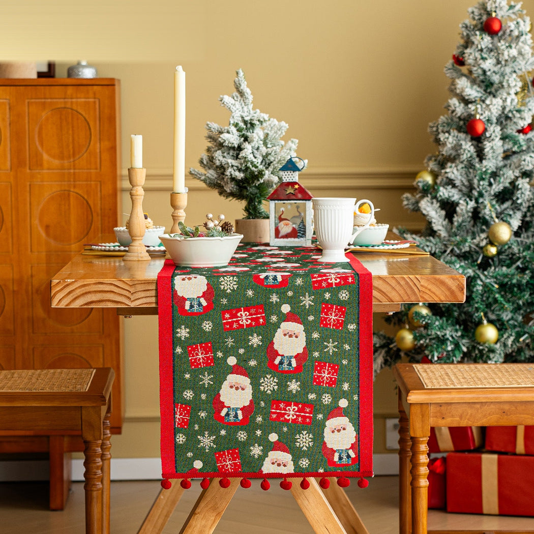 Avelin - Christmas Pom-Pom Trim Table Runner