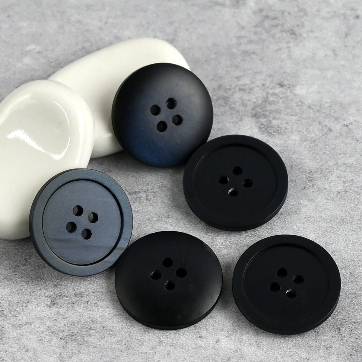 Bunli - DIY 10 Pack Shell Effect Rim Four-Hole Button