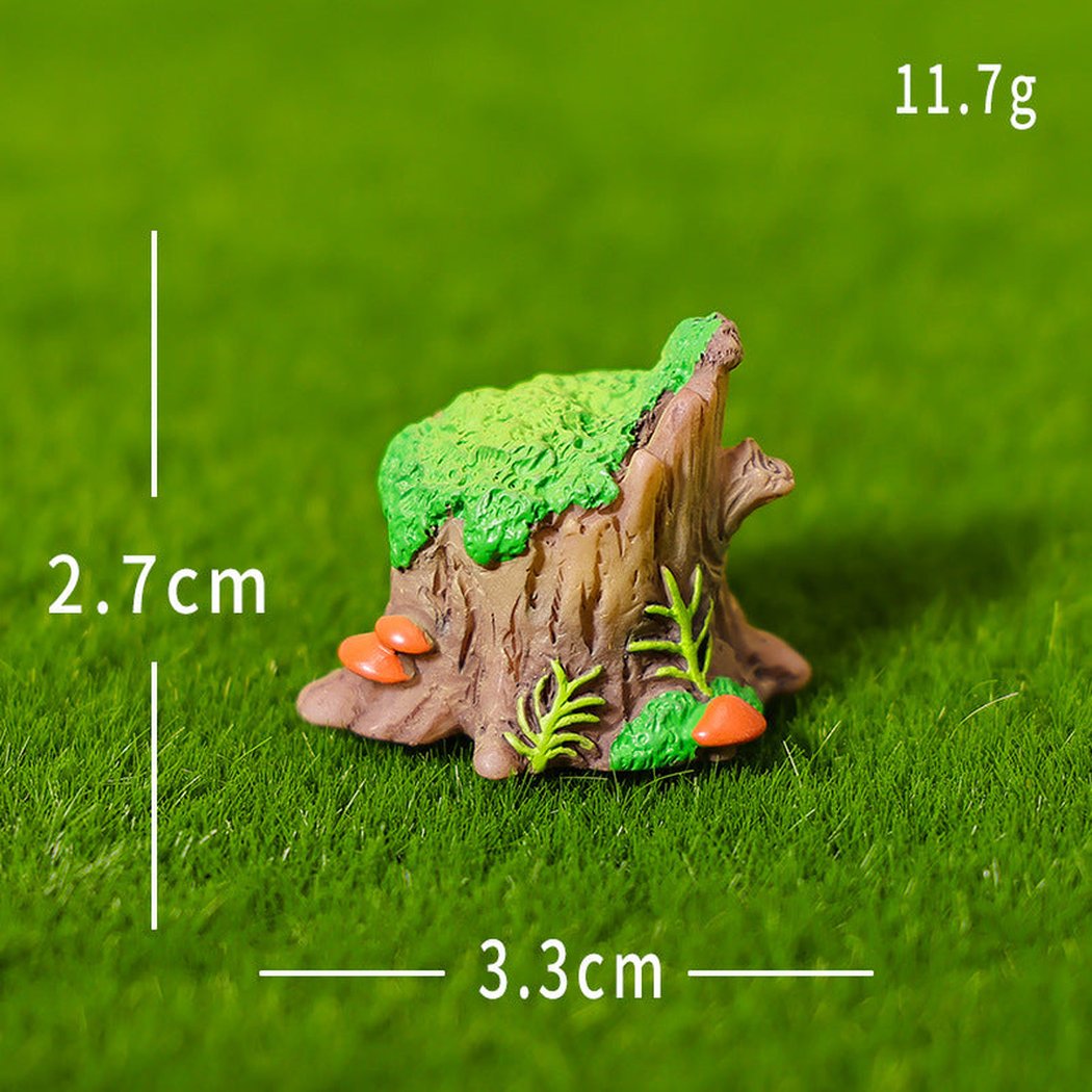 Objella - Mossy Stump Stone Miniature Ornament