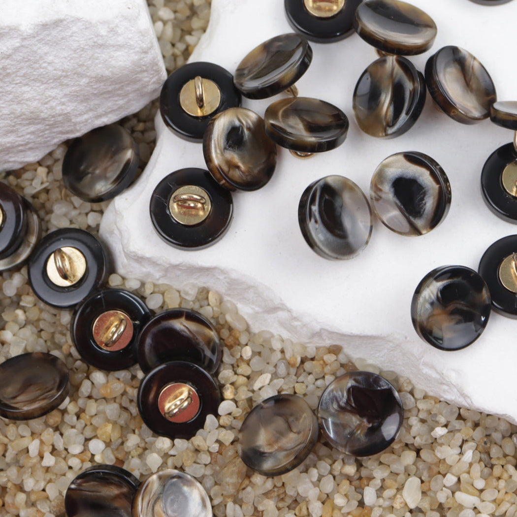 Bunli - DIY 10 Pack Marbled Round Shank Button