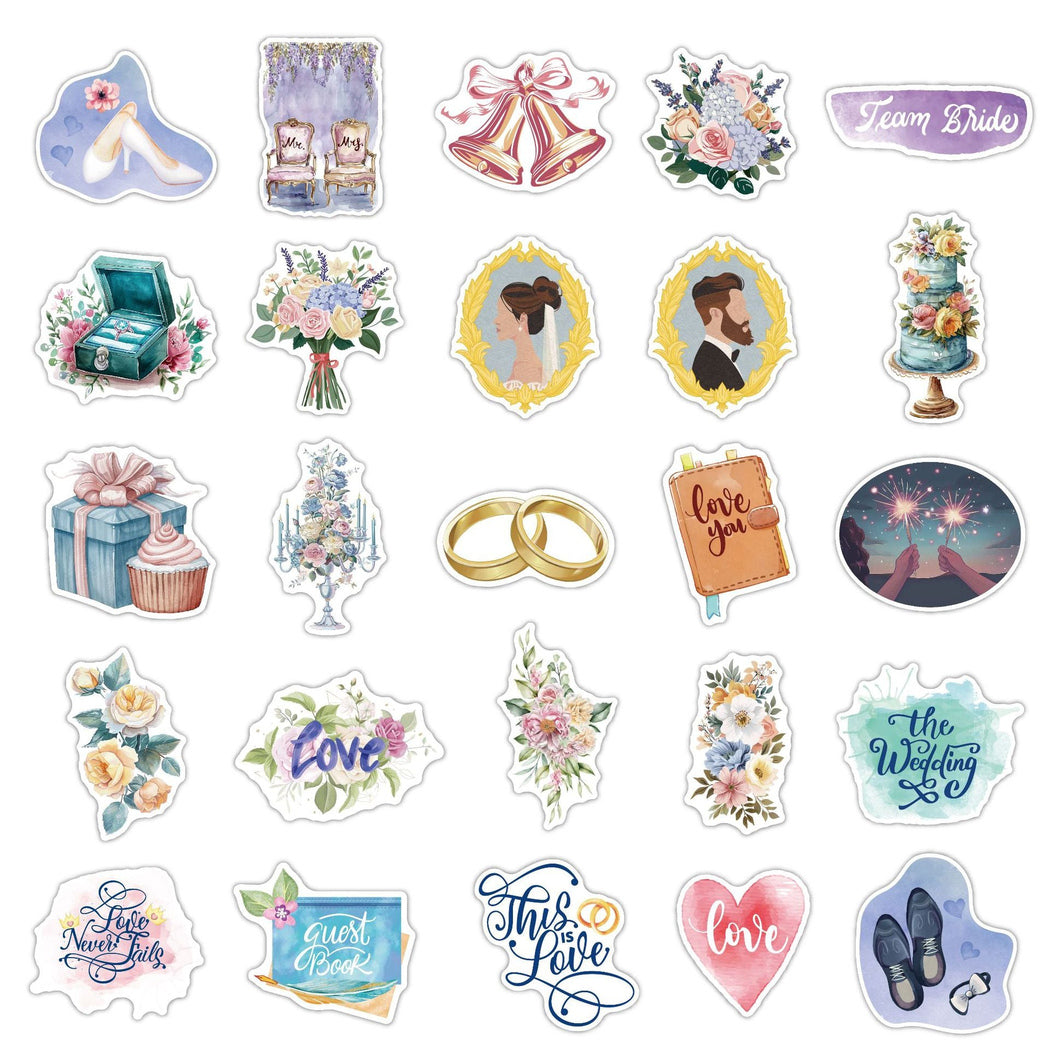 Lunira - Wedding Watercolor 50-Piece Sticker Pack