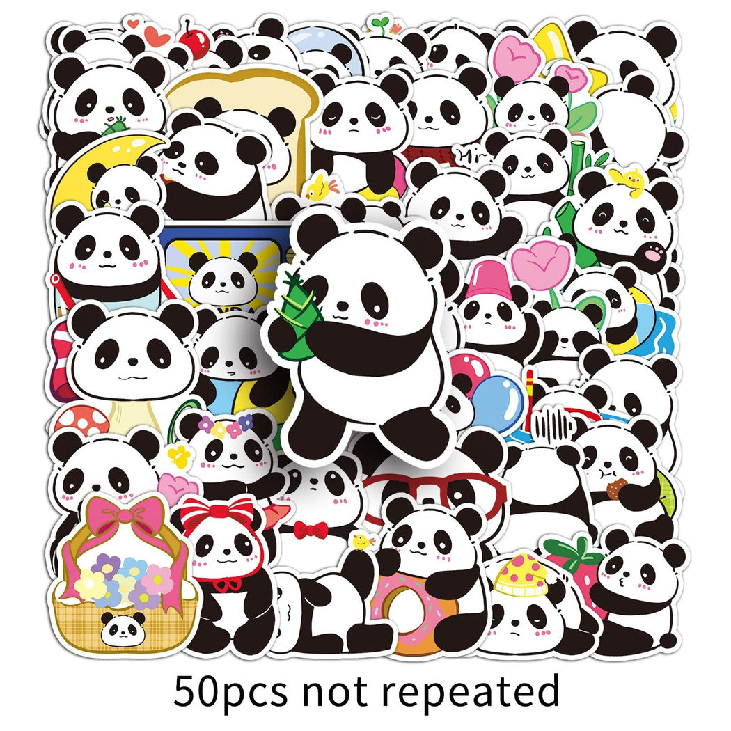 Lunira - Panda Cartoon 50-Piece Sticker Pack